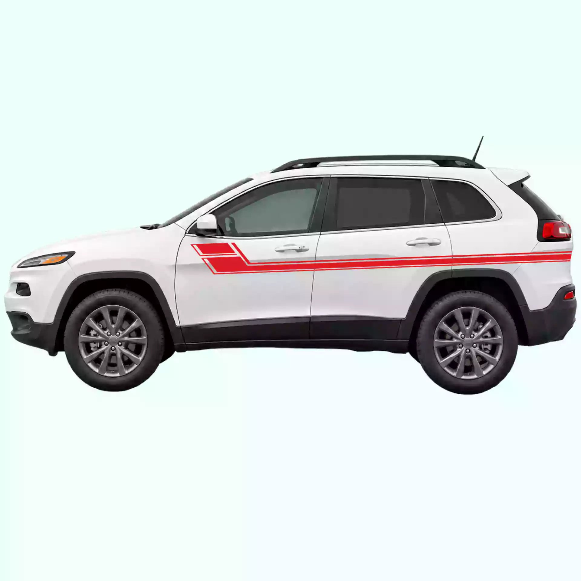 2014-2023 Jeep Cherokee Side Stripes Vinyl Graphics Kit Red