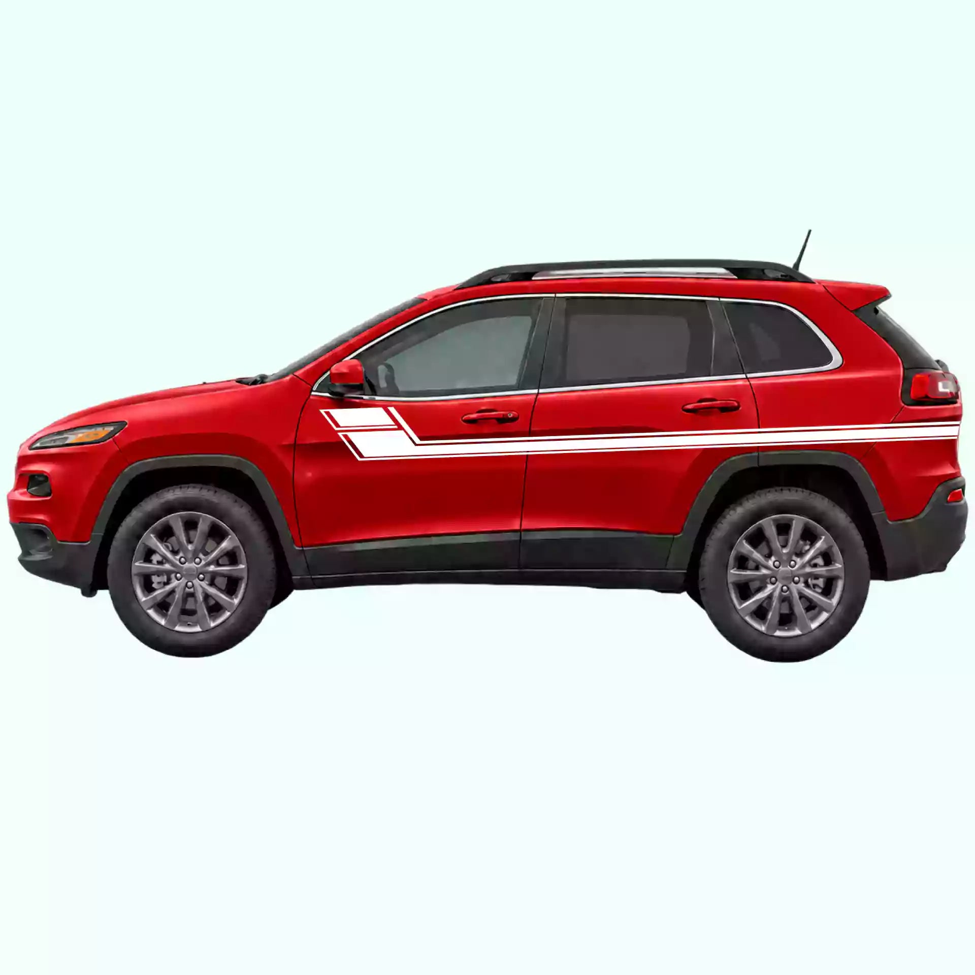 2014-2023 Jeep Cherokee Side Stripes Vinyl Graphics Kit White