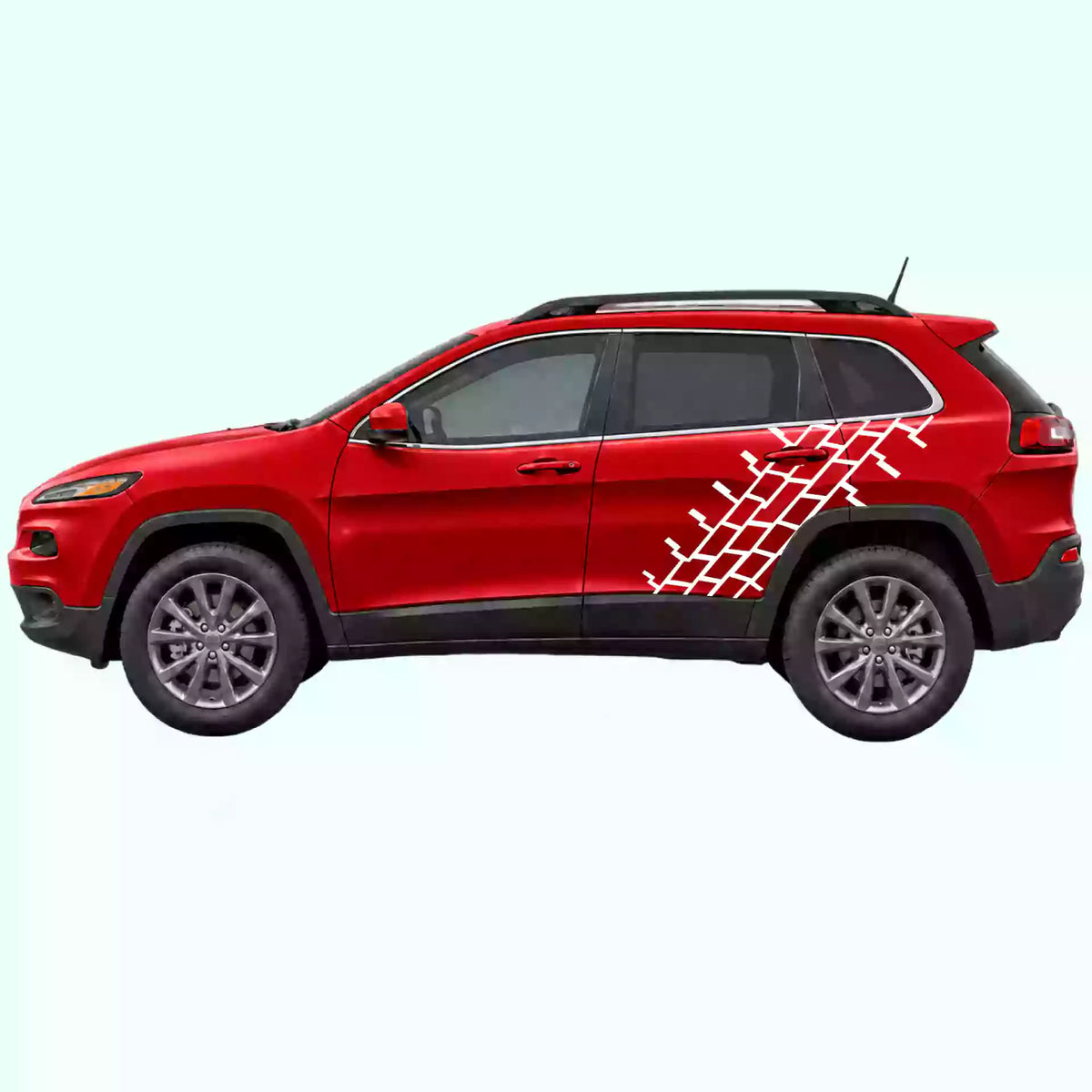 2014-2023 Jeep Cherokee Tire Tread Side Decal Decals Vinyl Graphics Kit White