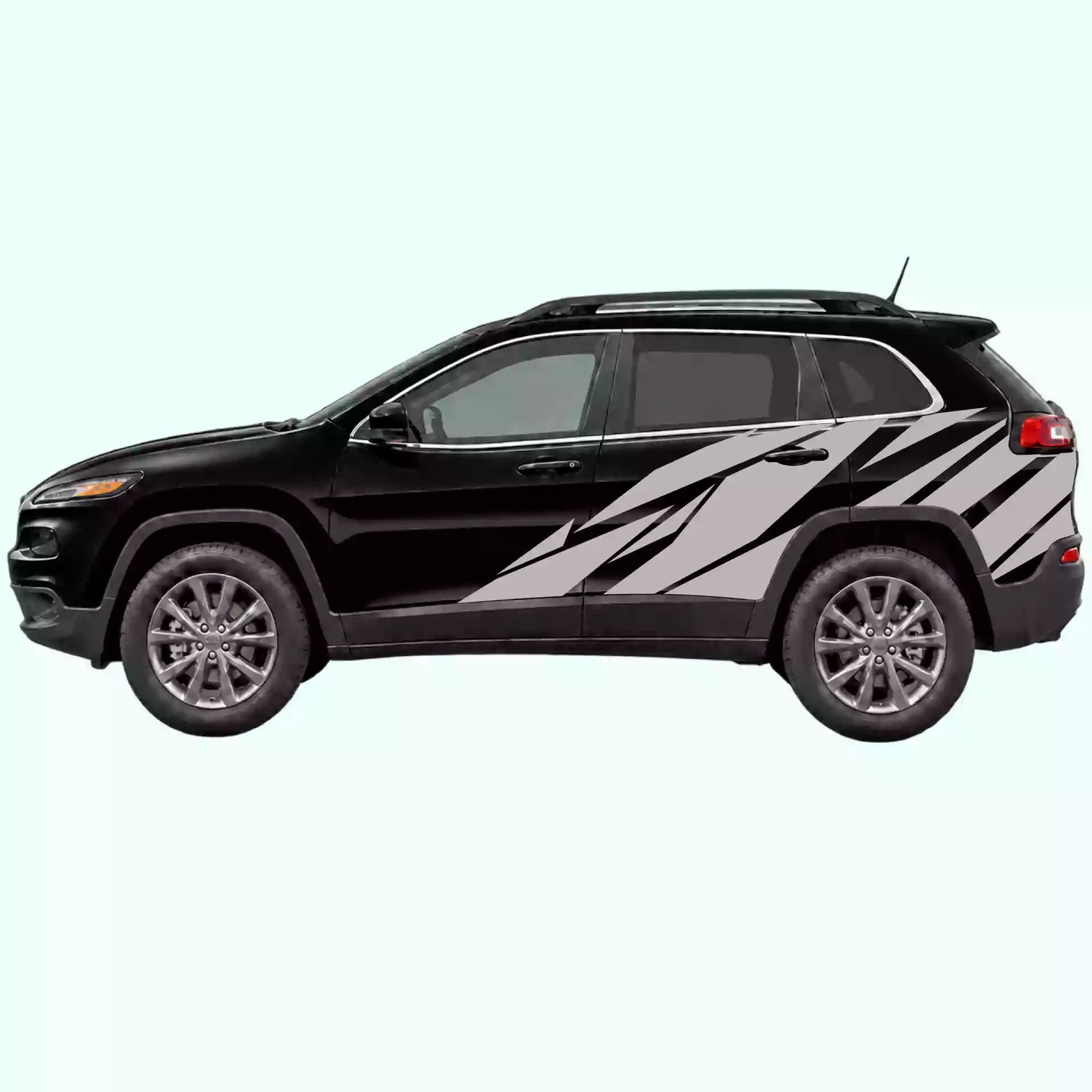 2014-2023 Jeep Cherokee Warlord Side Decals Vinyl Graphics Kit Gray