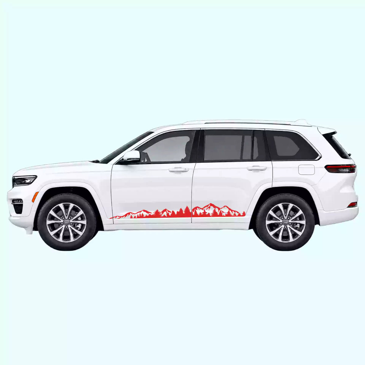 2022-present Jeep Grand Cherokee Adventure Side Stripes Vinyl Graphics Kit Red