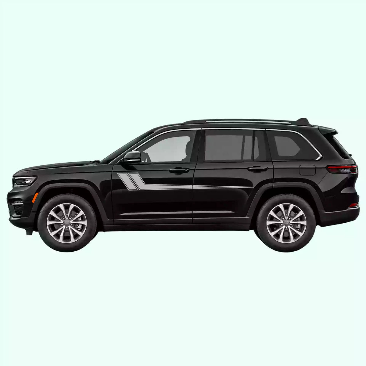 2022-present Jeep Grand Cherokee Hockey Side Stripes Vinyl Graphics Kit Gray