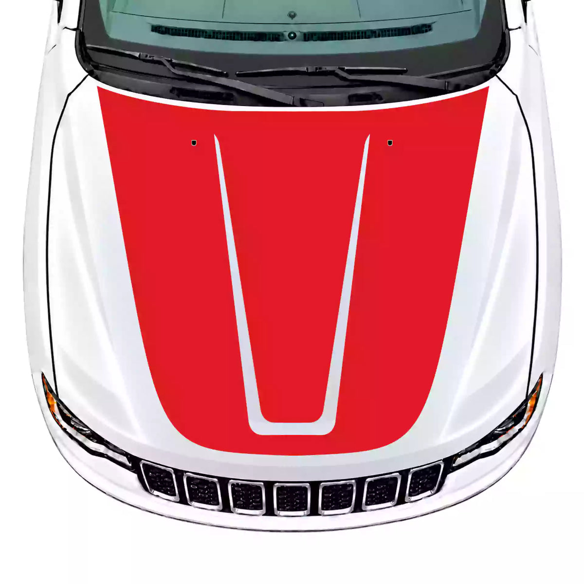 2014-2022 Jeep Grand Cherokee Hood Decal Vinyl Graphics Kit Red