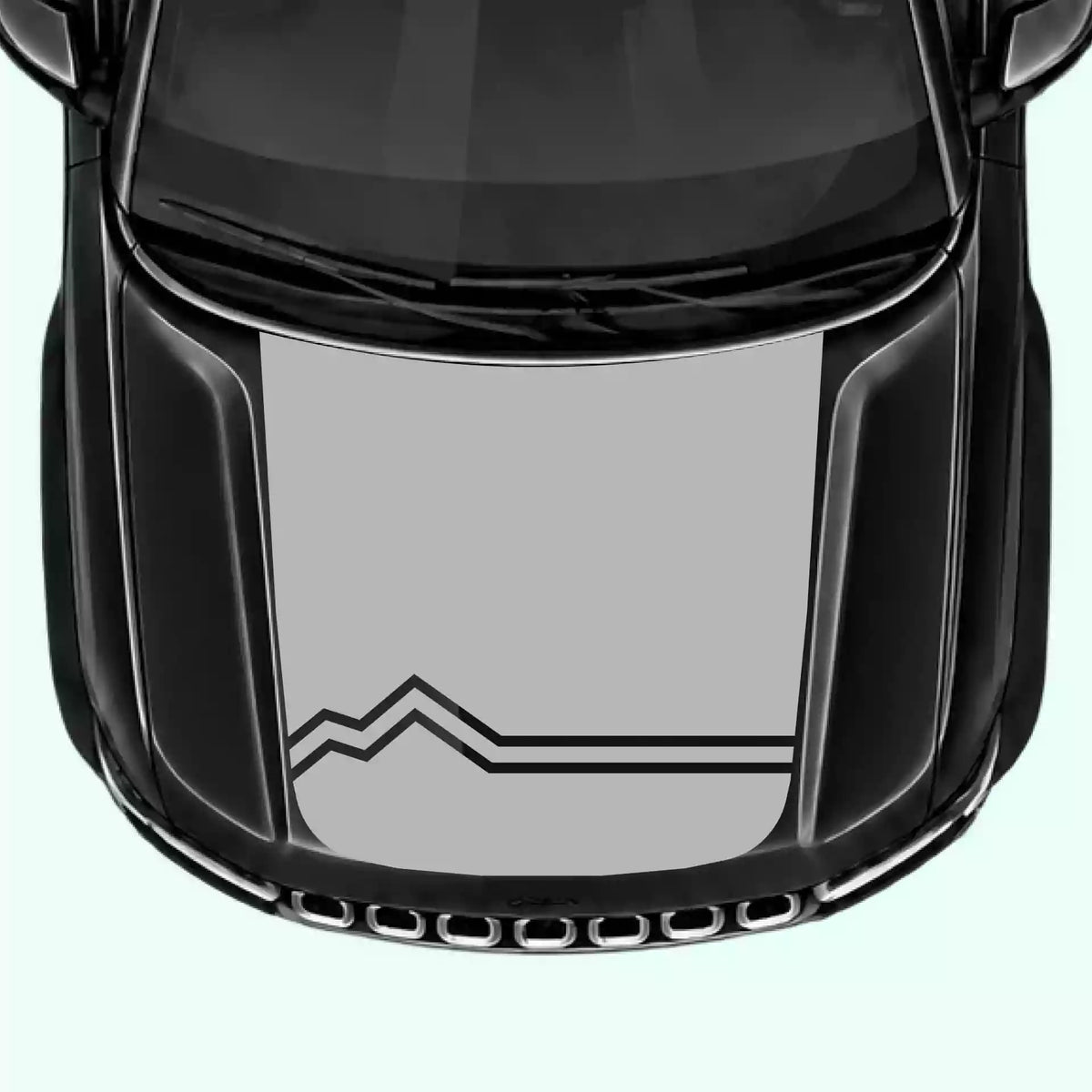 2022-present Jeep Grand Cherokee Mountain Line Hood Decals Vinyl Graphics Kit Gray