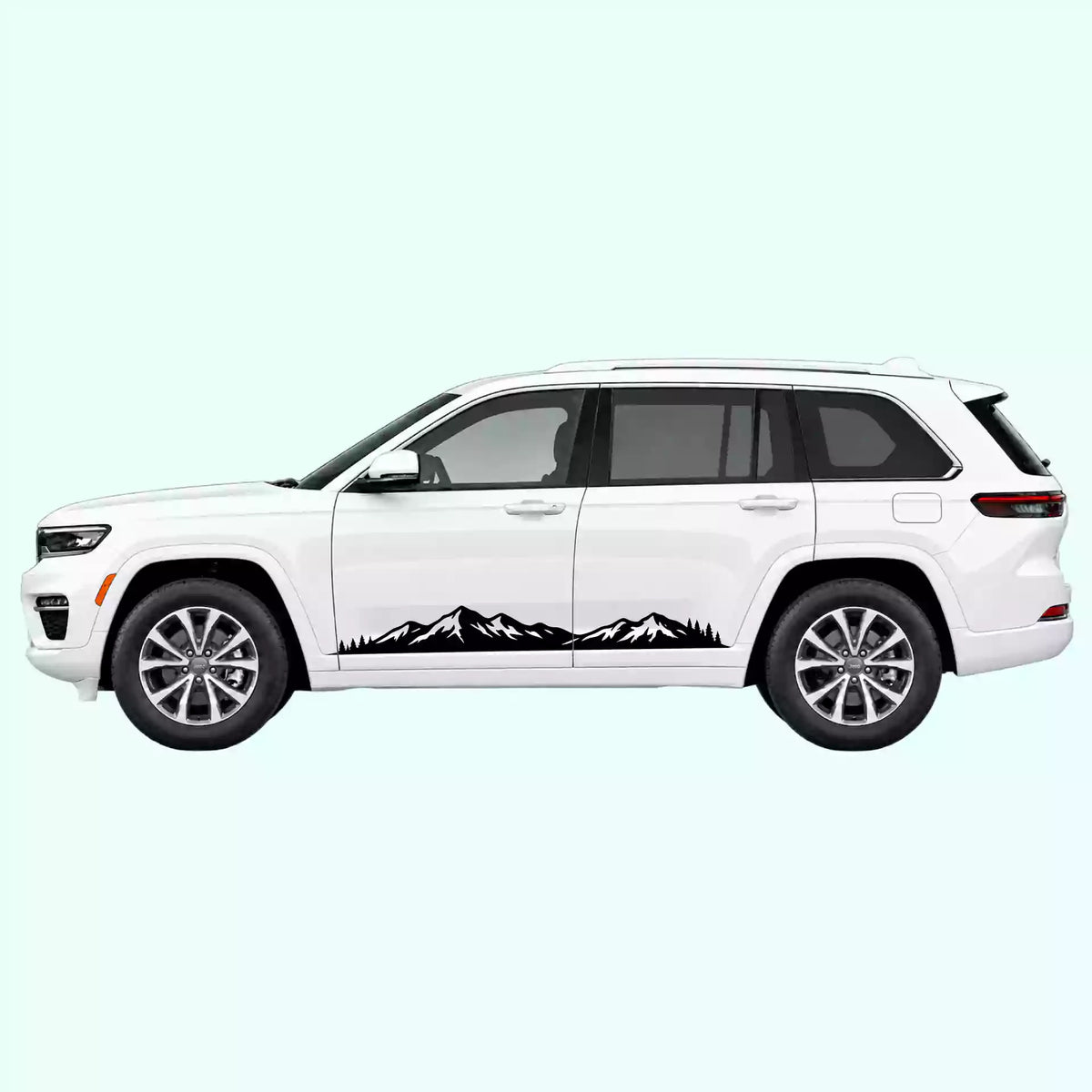 Jeep Grand Cherokee Mountain Range Rocker Stripes Vinyl Graphics Kit black