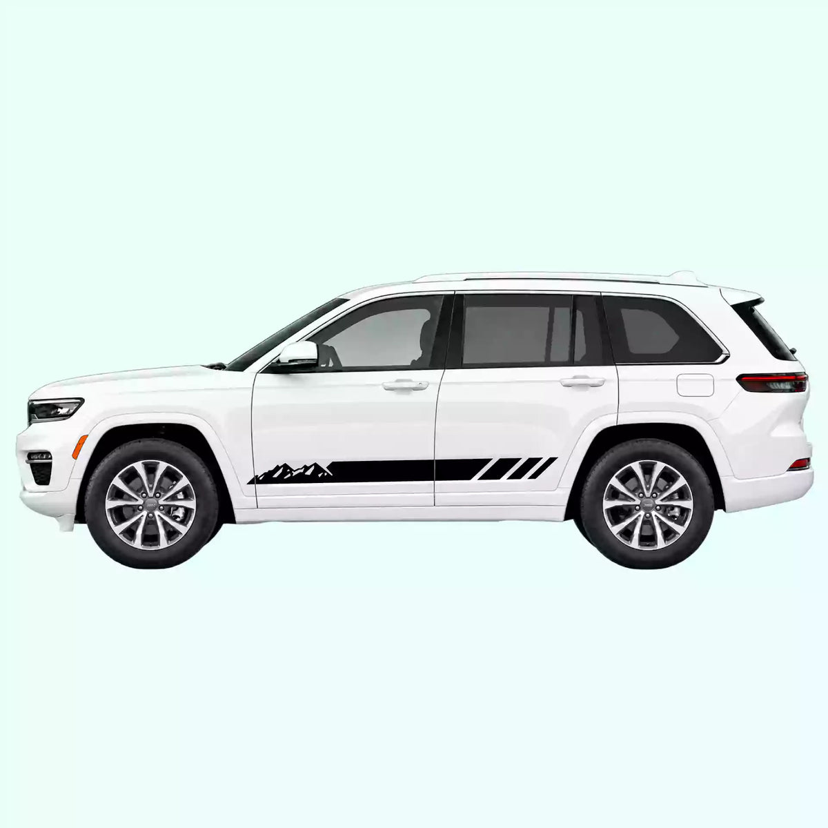 2022-present Jeep Grand Cherokee Mountain Side Stripes Vinyl Graphics Kit Black