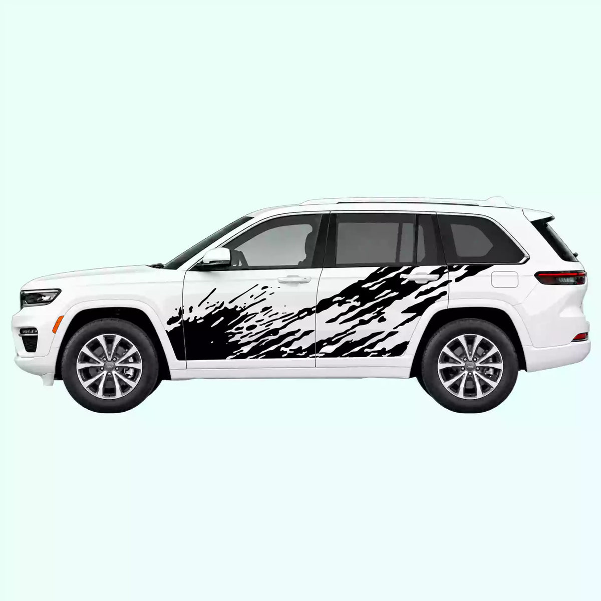 2022-present Jeep Grand Cherokee Mud Splash Side Decals Vinyl Graphics Kit Black
