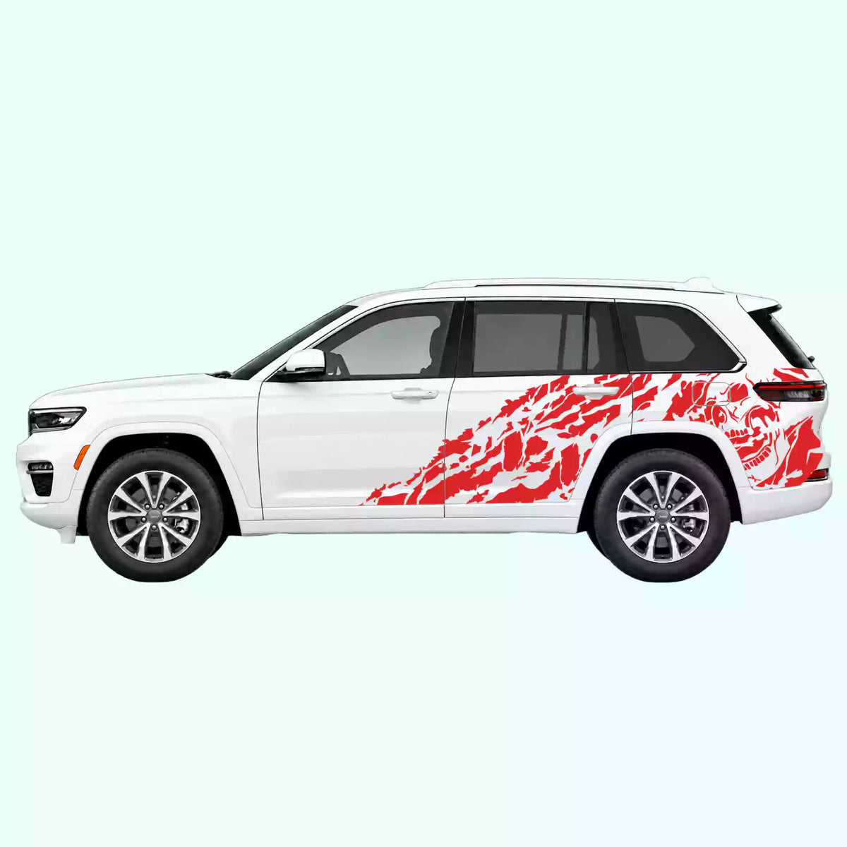 2022-present Jeep Grand Cherokee Nightmare Side Decals Vinyl Graphics Kit Red