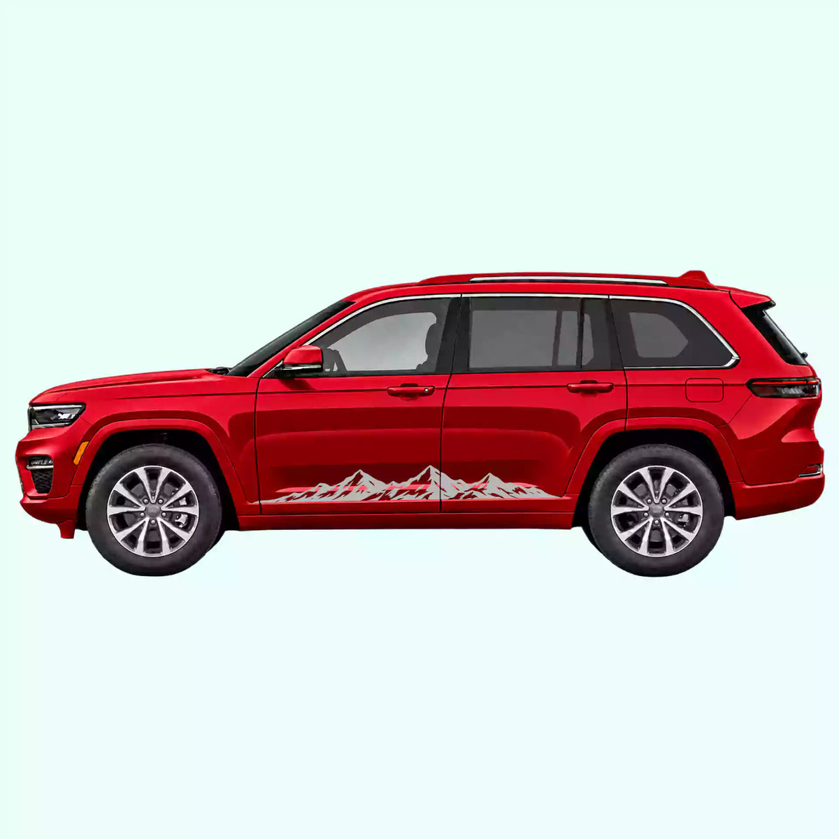 Jeep Grand Cherokee Peak Mountain Rocker Stripes Vinyl Graphics Kit gray