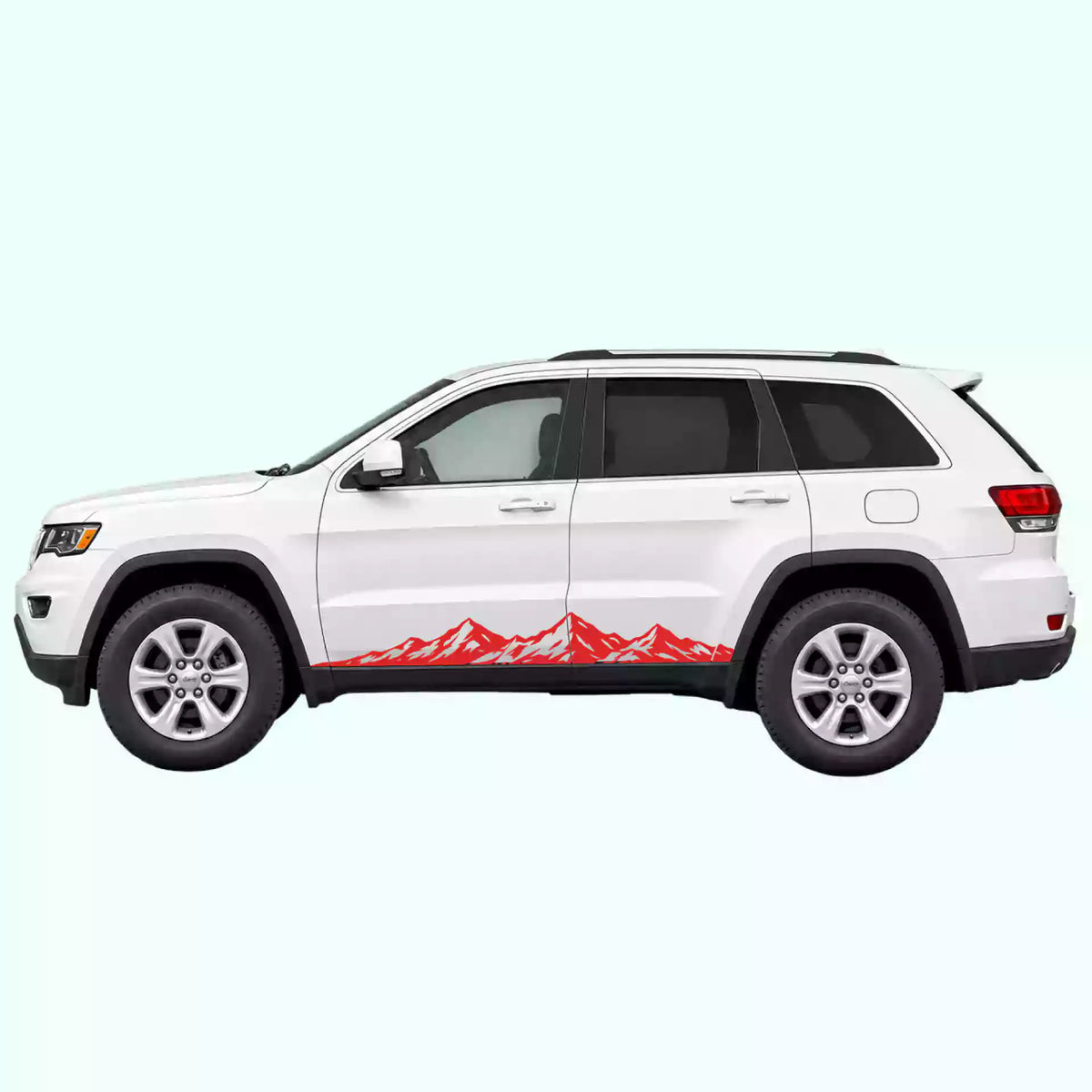 2014-2022 Jeep Grand Cherokee Peak Mountain Rocker Stripes Vinyl Graphics Kit