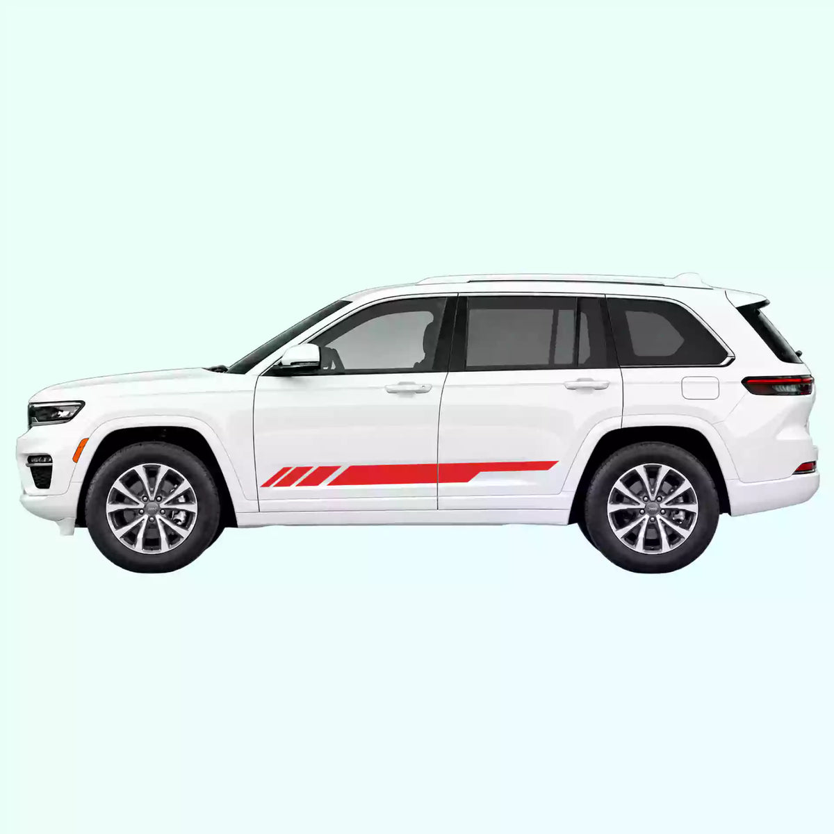 2022-present Jeep Grand Cherokee Side Stripes Vinyl Graphics Kit Red