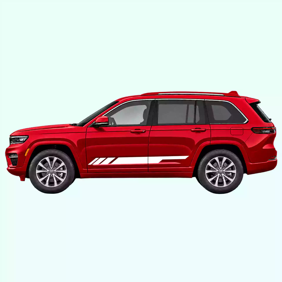 2022-present Jeep Grand Cherokee Side Stripes Vinyl Graphics Kit White