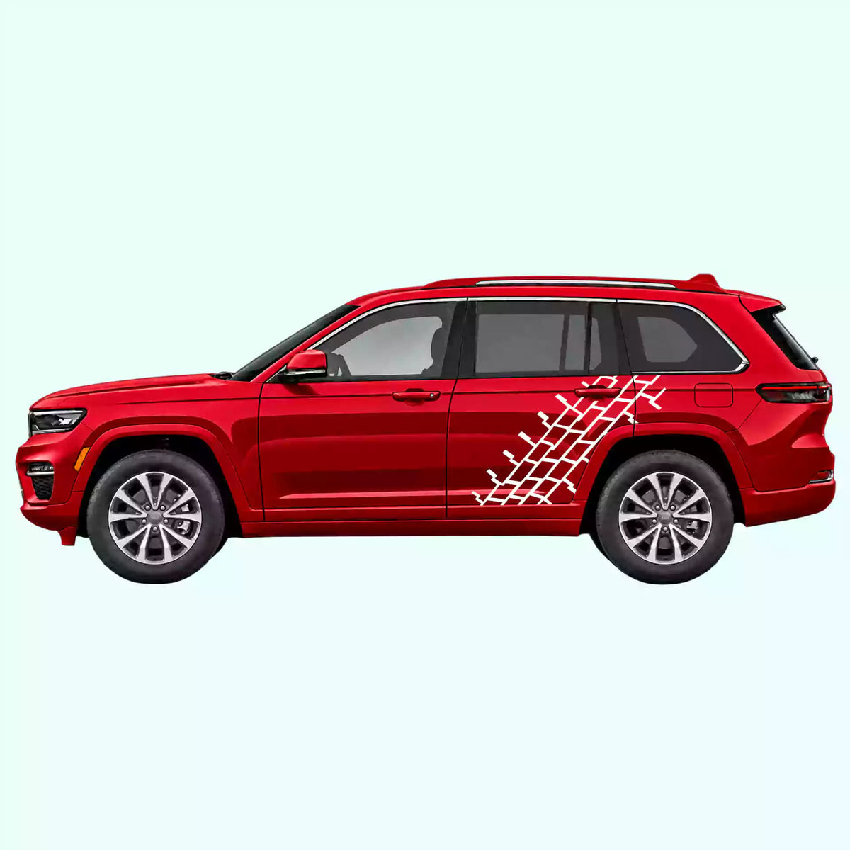2022-present Jeep Grand Cherokee Tire Tread Side Decals Vinyl Graphics Kit White