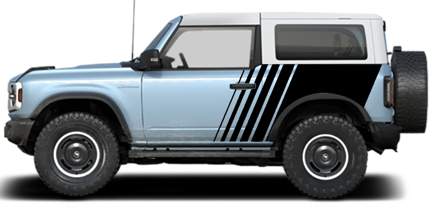 jumbo side strobe graphics for ford bronco 2 door black