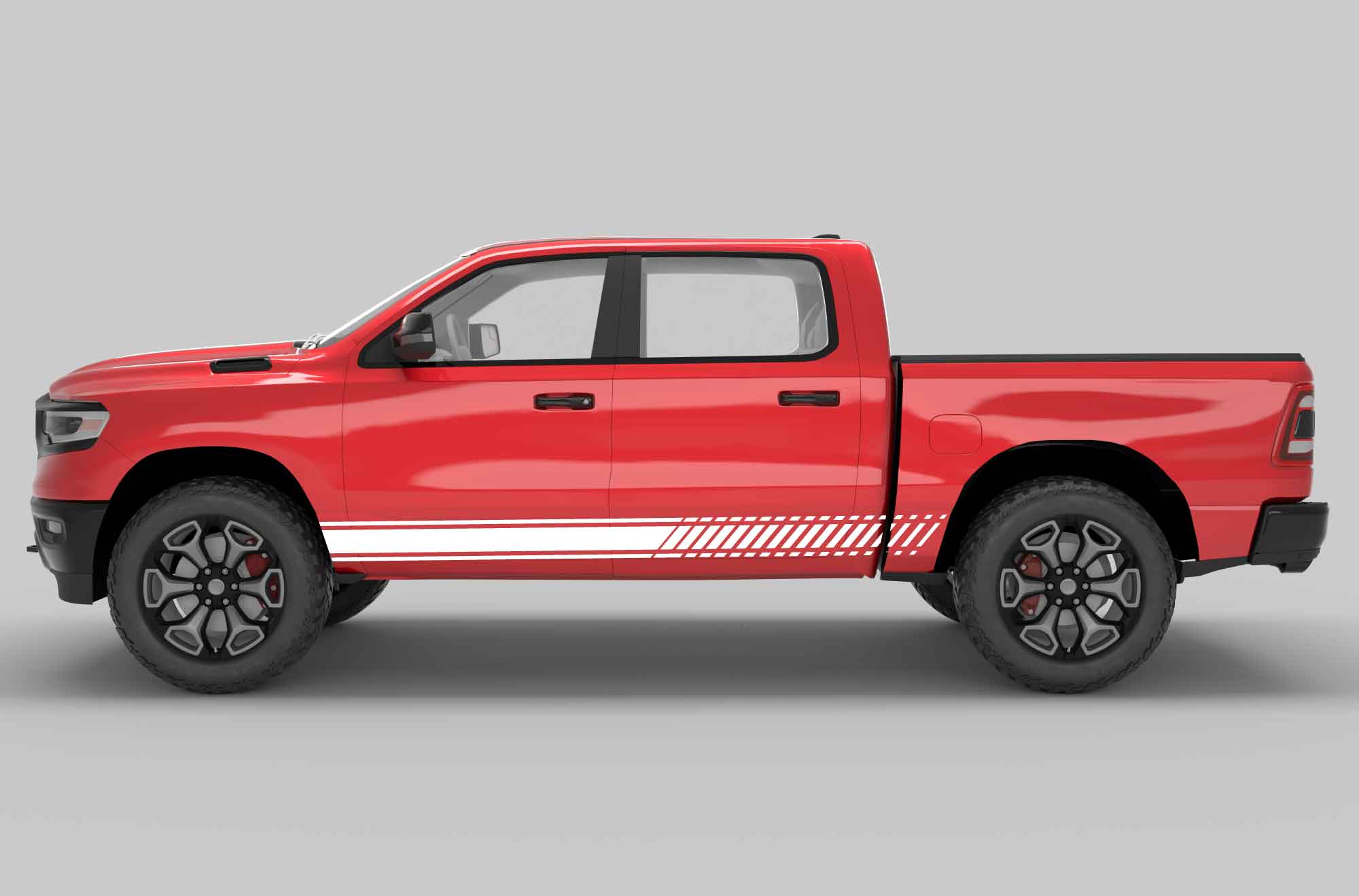 Long rocker stripes decals graphics compatible with Dodge Ram