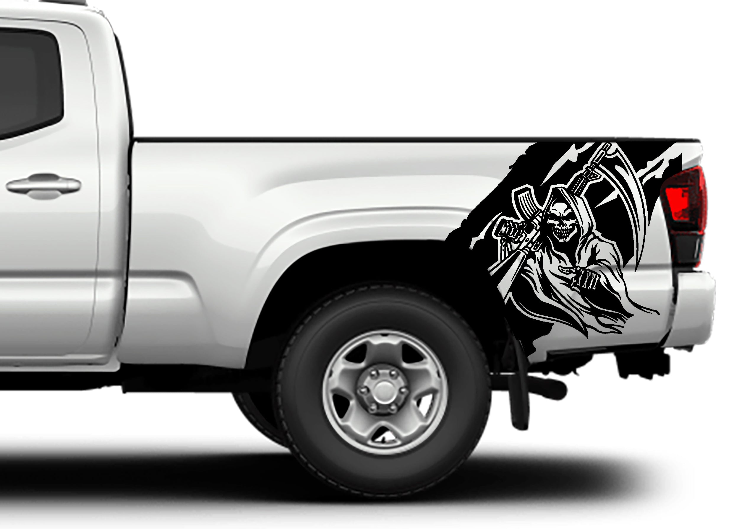 Toyota Tacoma Reaper Bed Decals (Pair) : Vinyl Graphics Kit Fits (2016-2022)