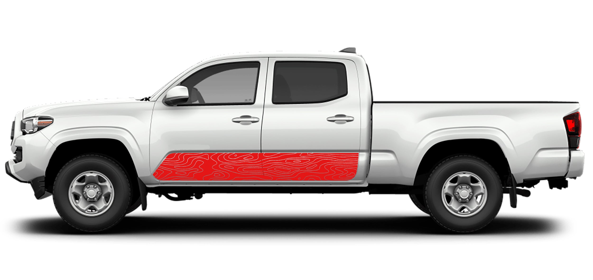 rocker panel graphics stripe for toyota tacoam 2016 to 2023 models red