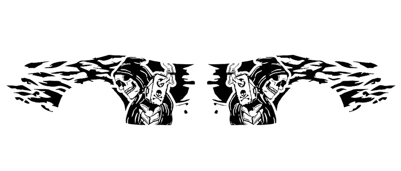 skull gun side decals for dodge challenger 2015 to 2023 models