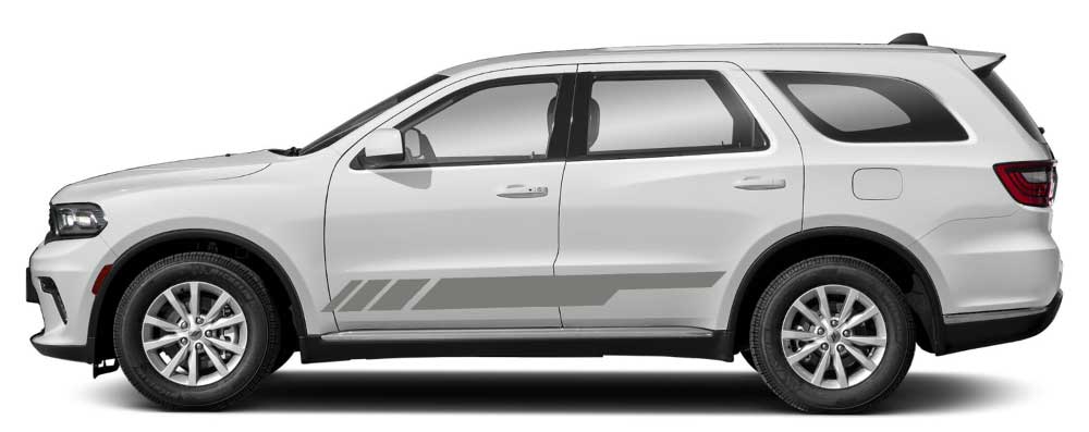 Dodge Durango 3rd Gen with gray Strikebar side door stripe rocker decal graphics