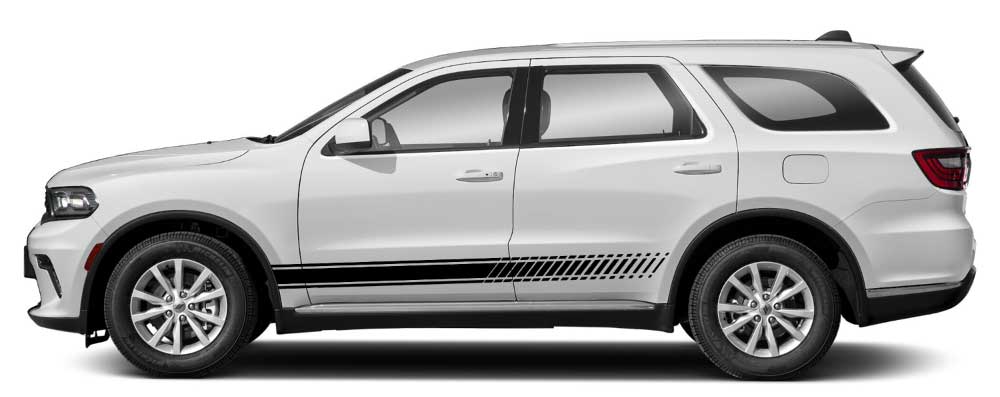 Dodge Durango 3rd gen with black treadline rocker stripe side decals graphics kit