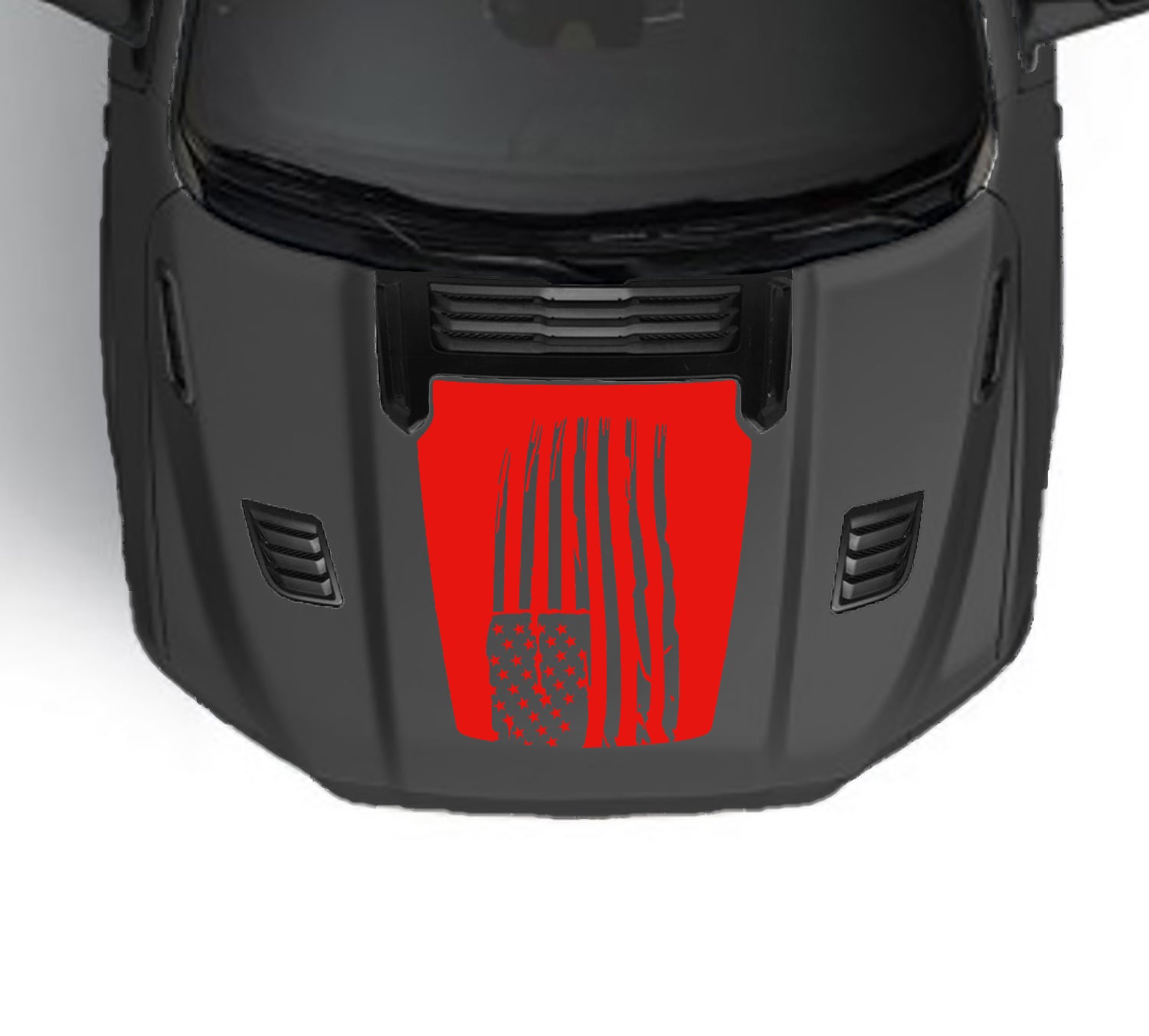 American flag sport hood graphics for dodge ram 1500 2019 to 2023 models red