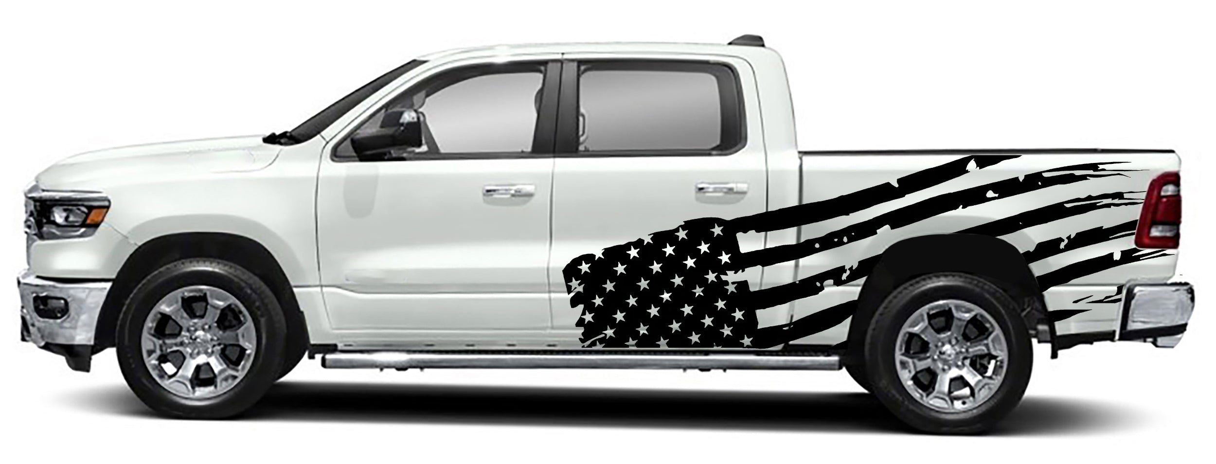 Patriot USA Flag side graphics for dodge ram 1500 2500 2019 to 2023 models