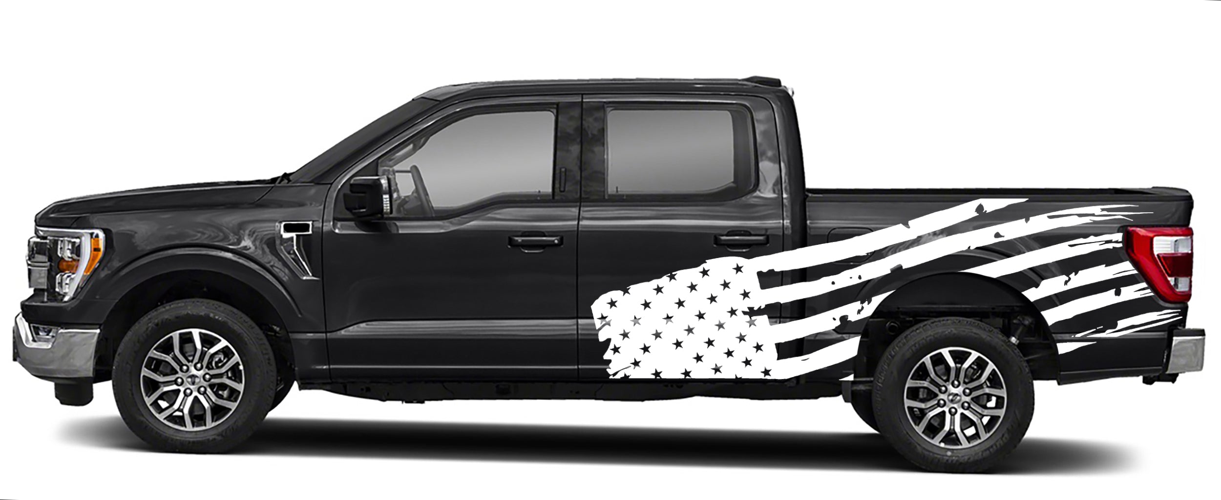 patriot american usa flag side vinyl graphics for ford f 150 2021 to 2023 models white