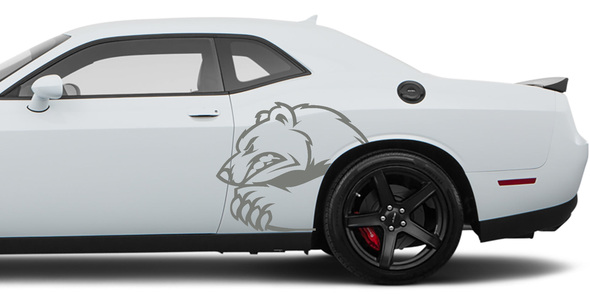 Angry Bear side decals for dodge challenger 2008 tyo 2023 models gray