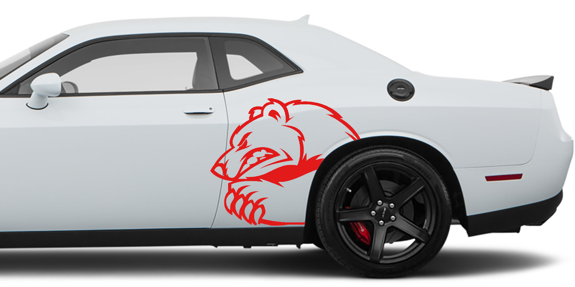 Angry Bear side decals for dodge challenger 2008 tyo 2023 models red