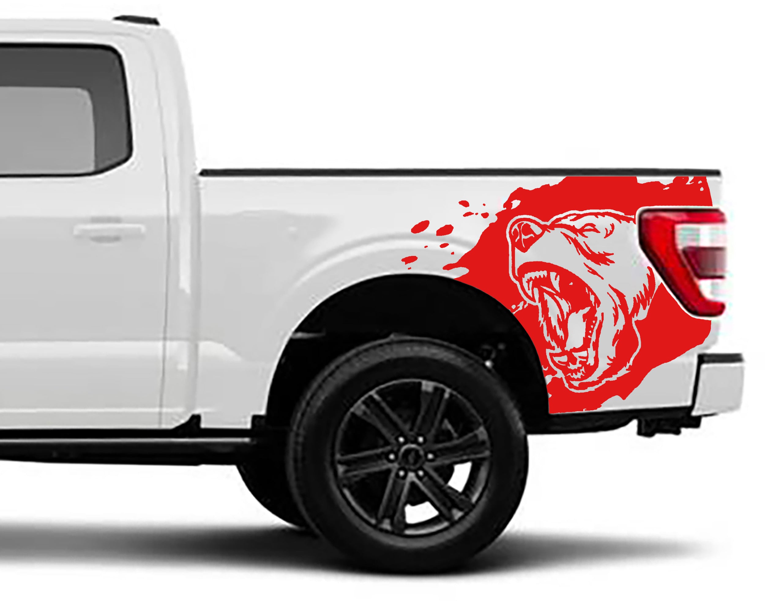 bear bed graphics for ford f 150 2021 to 2023 models red