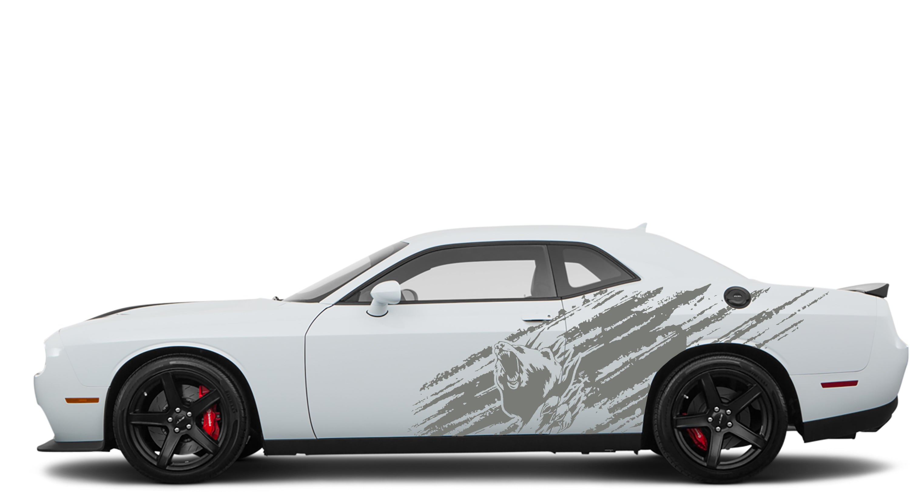 bear mud splash side graphics for dodge challenger 2008 to 2023 models gray