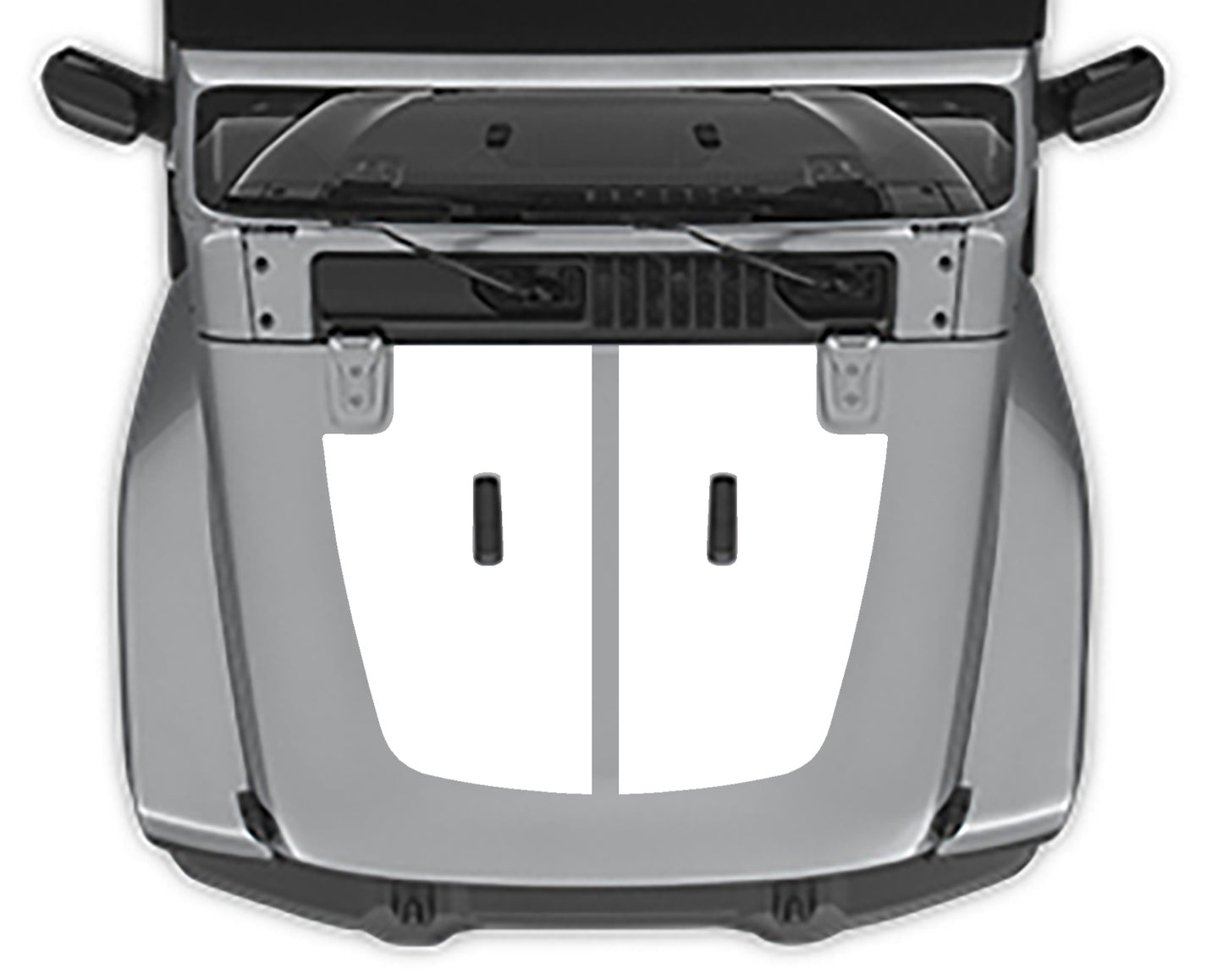 Jeep Wrangler Jl hood Blackout 2 Decal white