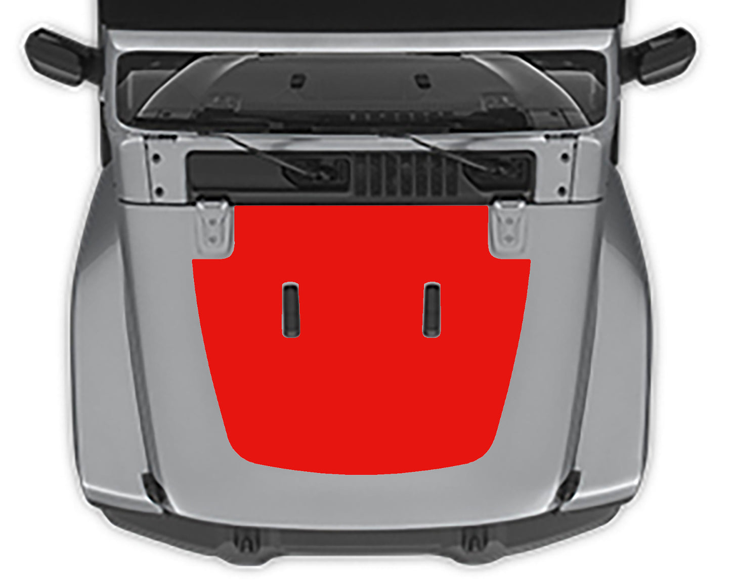 Jeep Wrangler Jl hood Blackout Decal red