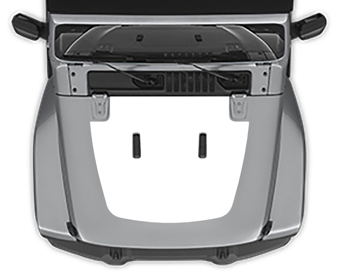 Jeep Wrangler Jl hood Blackout Decal white
