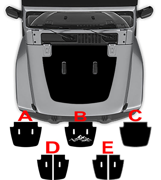 Jeep Wrangler Jl hood Blackout Decal