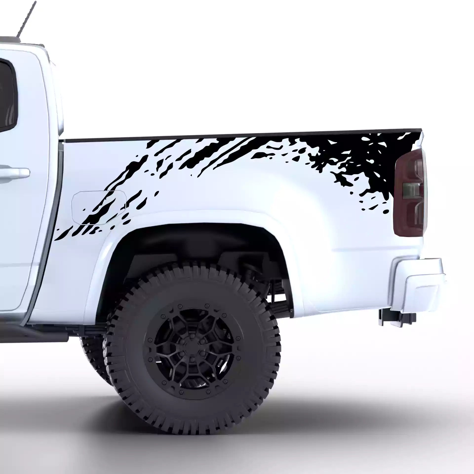 2015-2022 Chevrolet Colorado Mud Splash Bed Decals Vinyl Graphics Kit Black