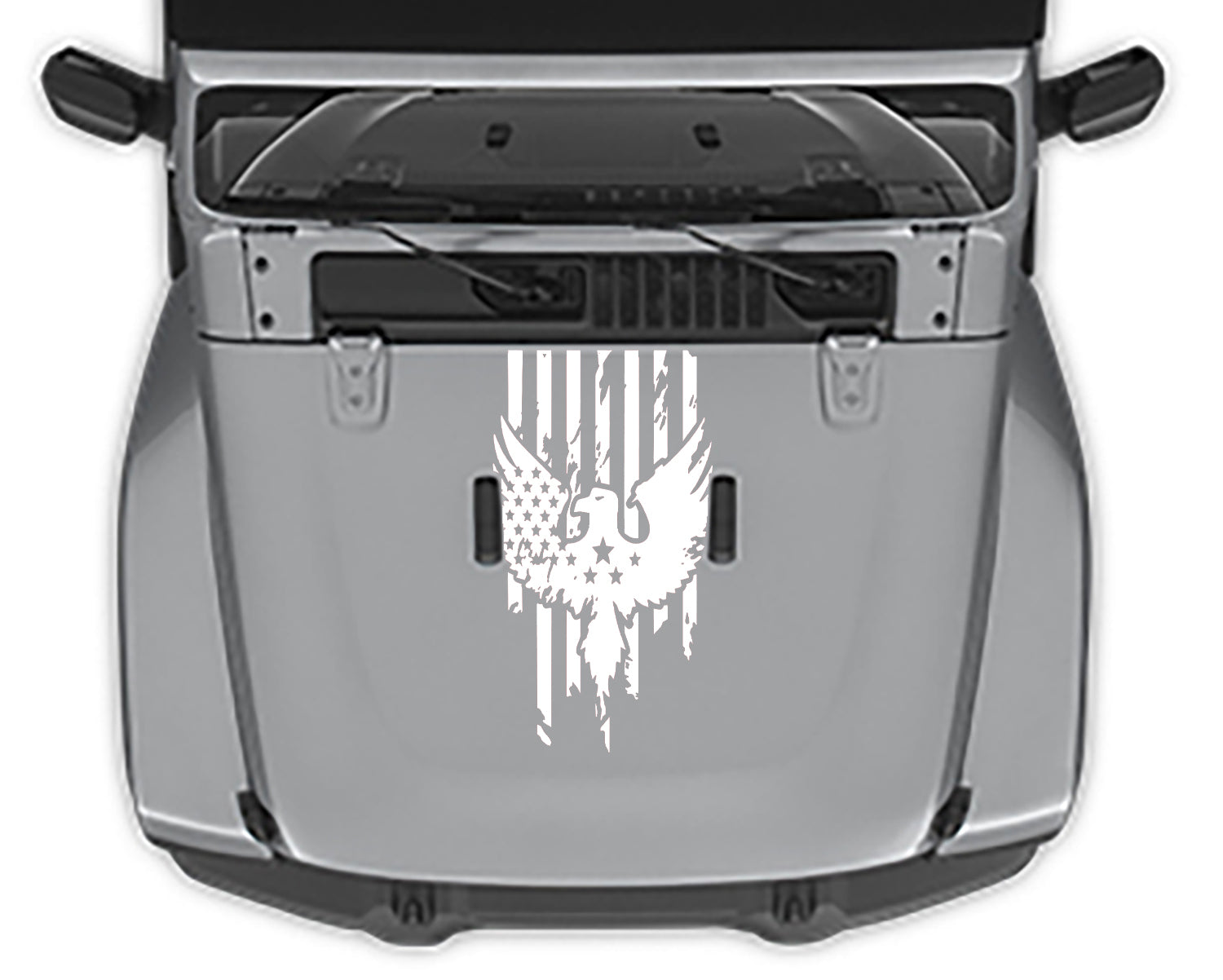 distressed america flag hood decal for jeep wrangler jl white