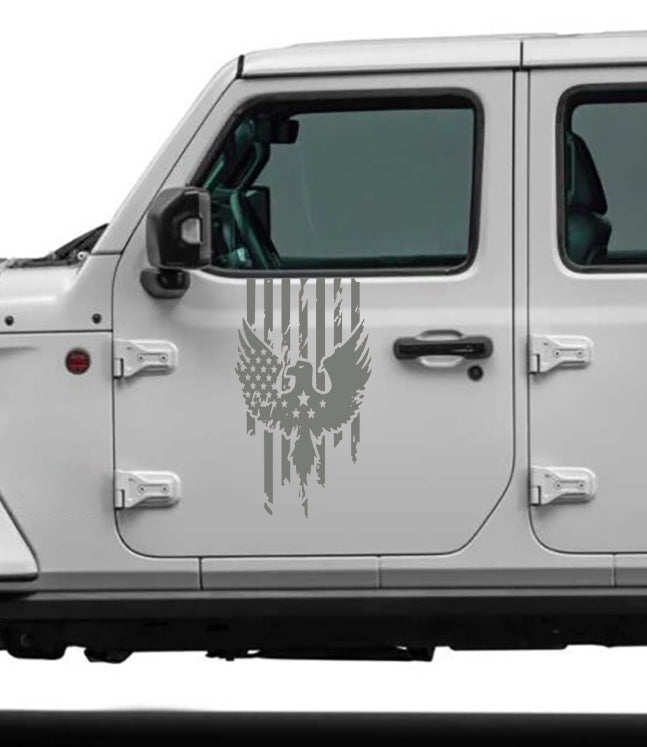 distressed door decals for jeep all models gray