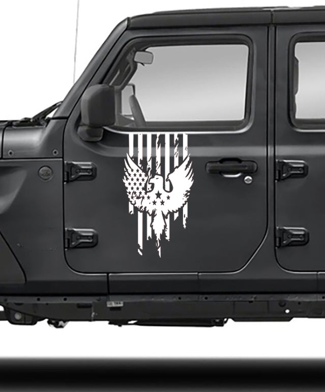 distressed door decals for jeep all models white