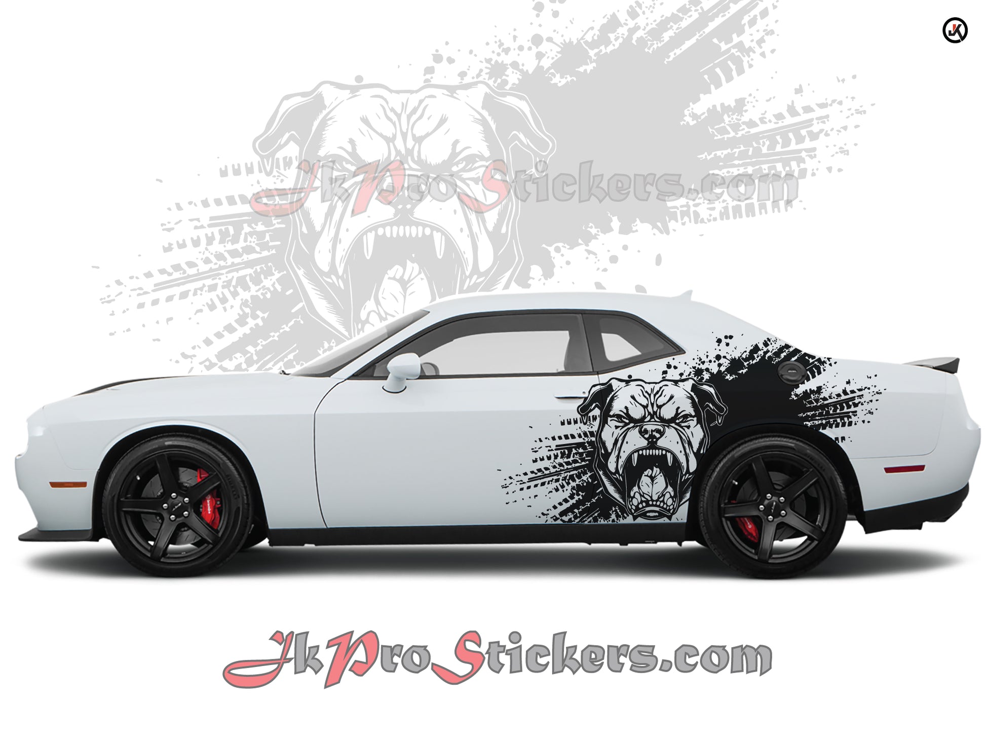 Dodge Challenger Pitbull Splash Side Decals (Pair) | Vinyl Graphics Kit Fits 2008-2023 Models