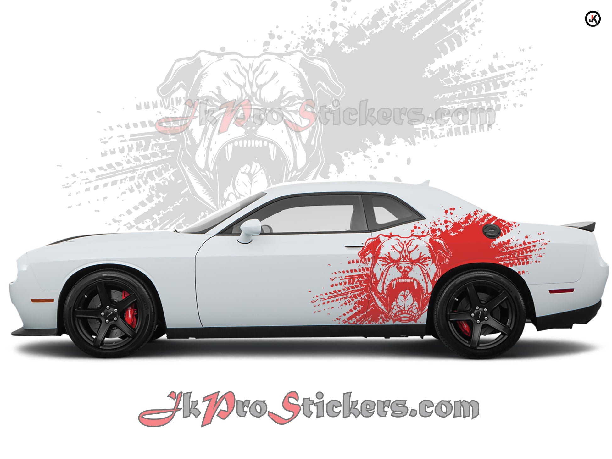 Dodge Challenger Pitbull Splash Side Decals (Pair) | Vinyl Graphics Kit Fits 2008-2023 Models
