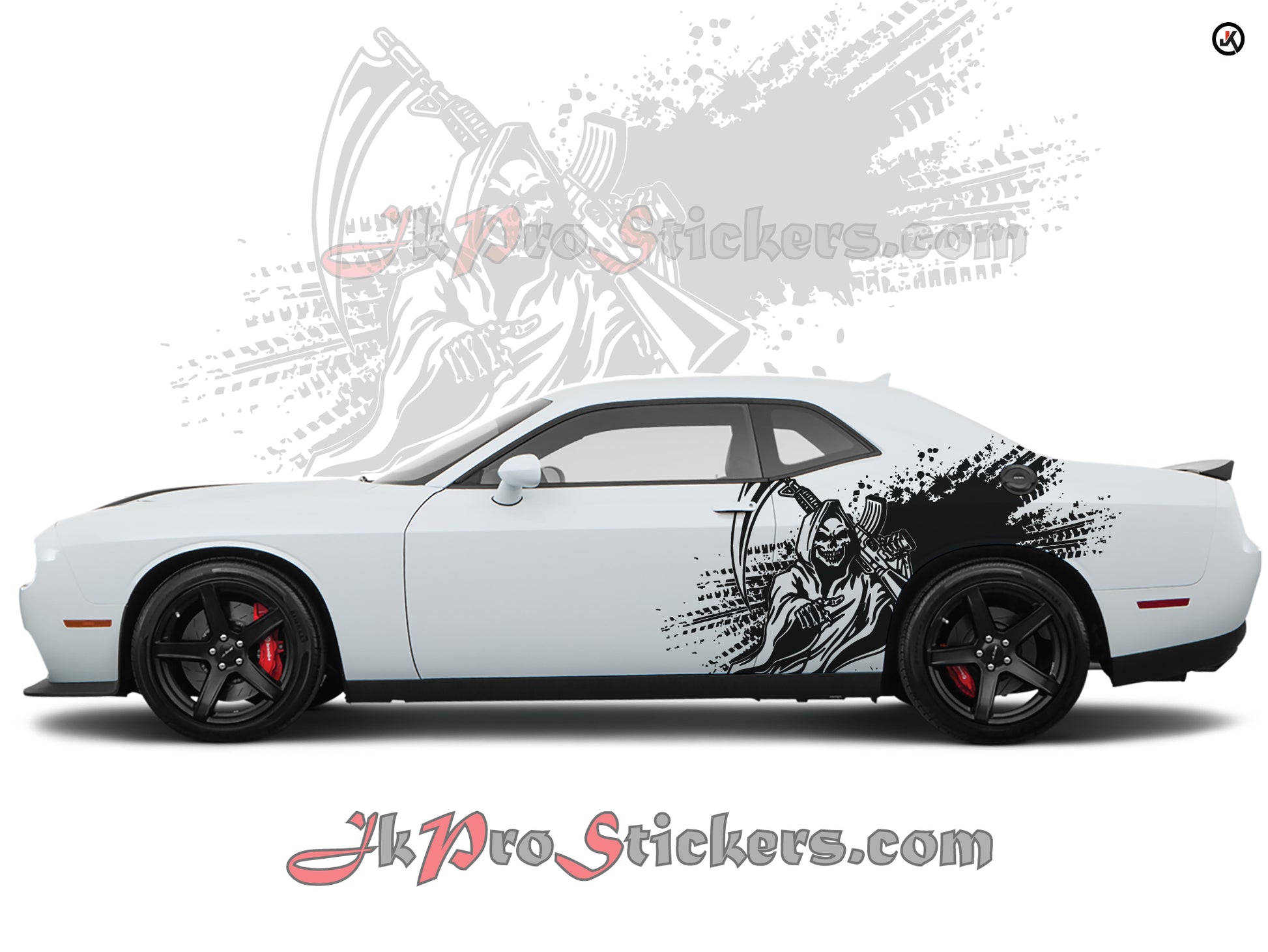 Dodge Challenger Reaper Splash Side Decals (Pair) | Vinyl Graphics Kit Fits 2008-2023 Models