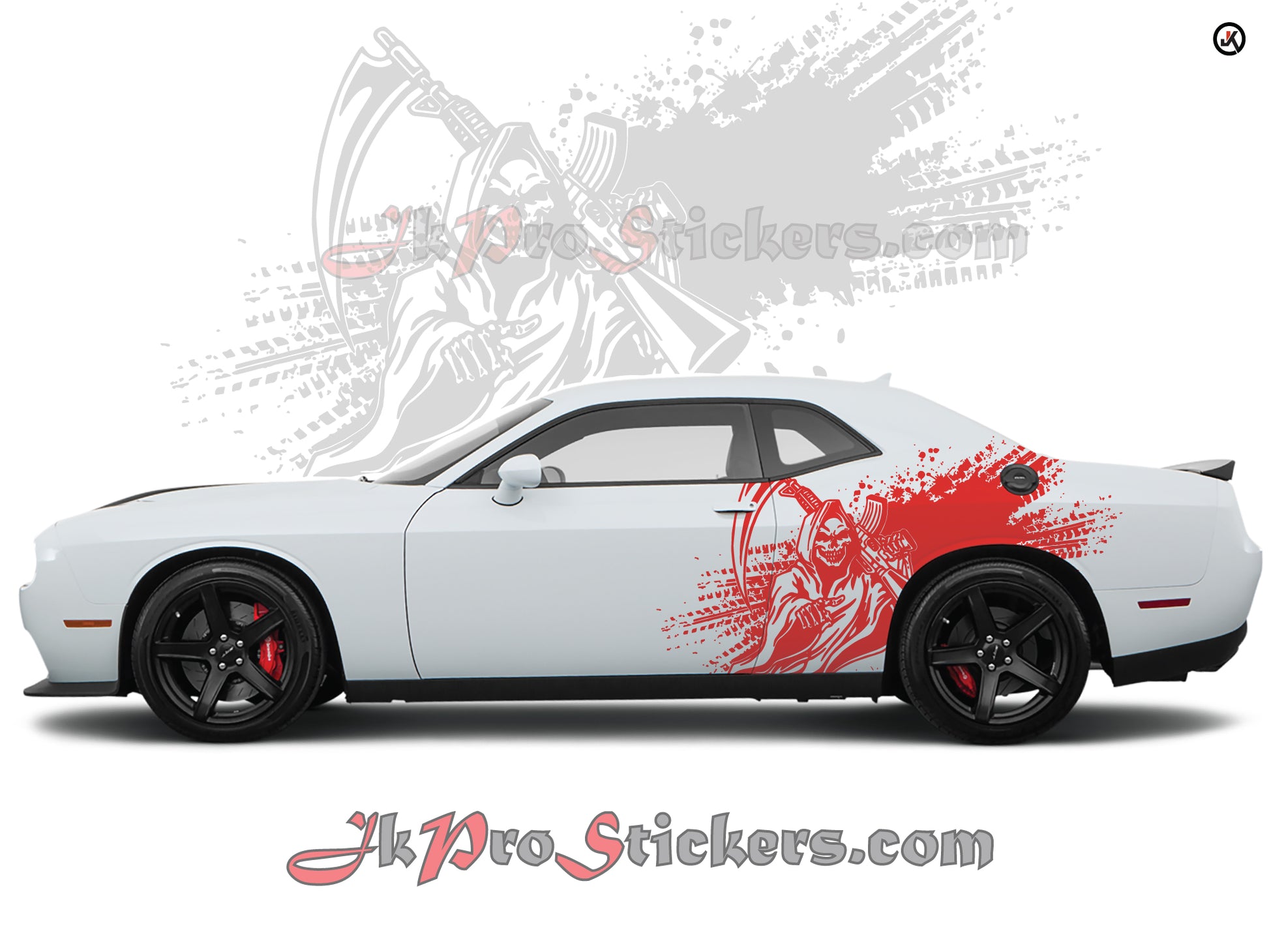 Dodge Challenger Reaper Splash Side Decals (Pair) | Vinyl Graphics Kit Fits 2008-2023 Models