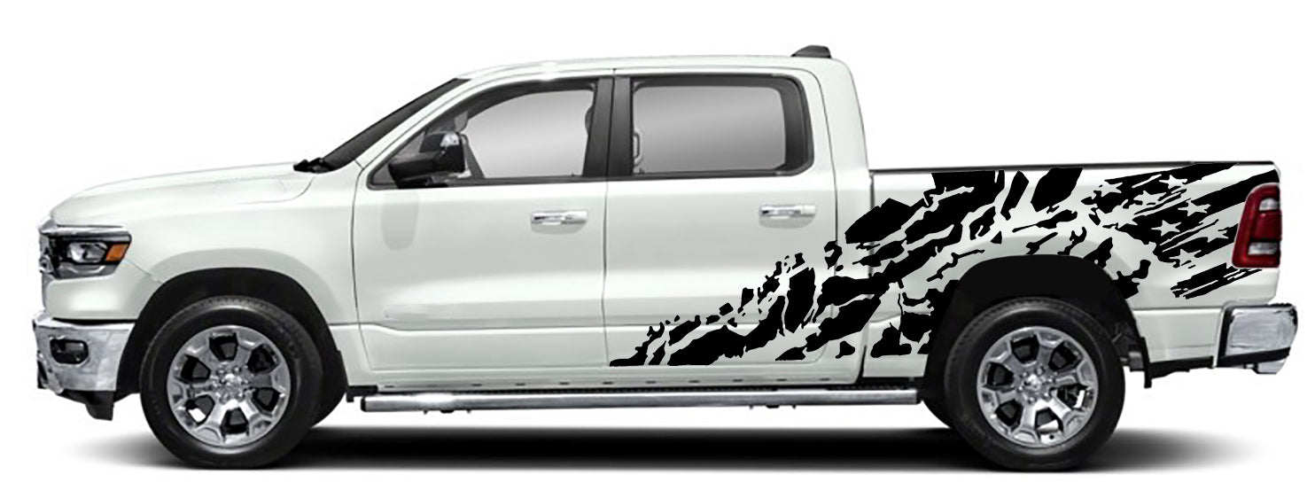 usa flag side graphics for dodge ram 2018 to 2023 models