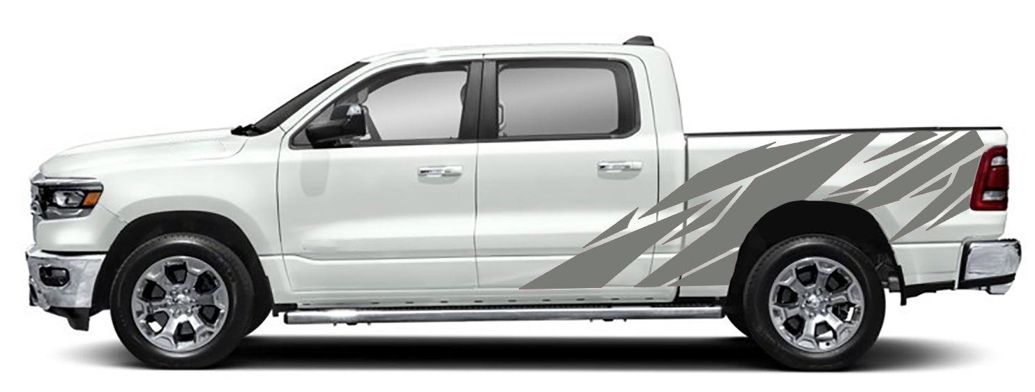 geometric side graphics for dodge ram 2018 to 2023 models gray