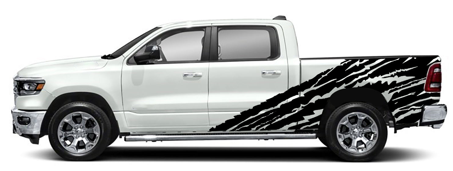 half side torn side graphics for dodge ram 2018 to 2023 models