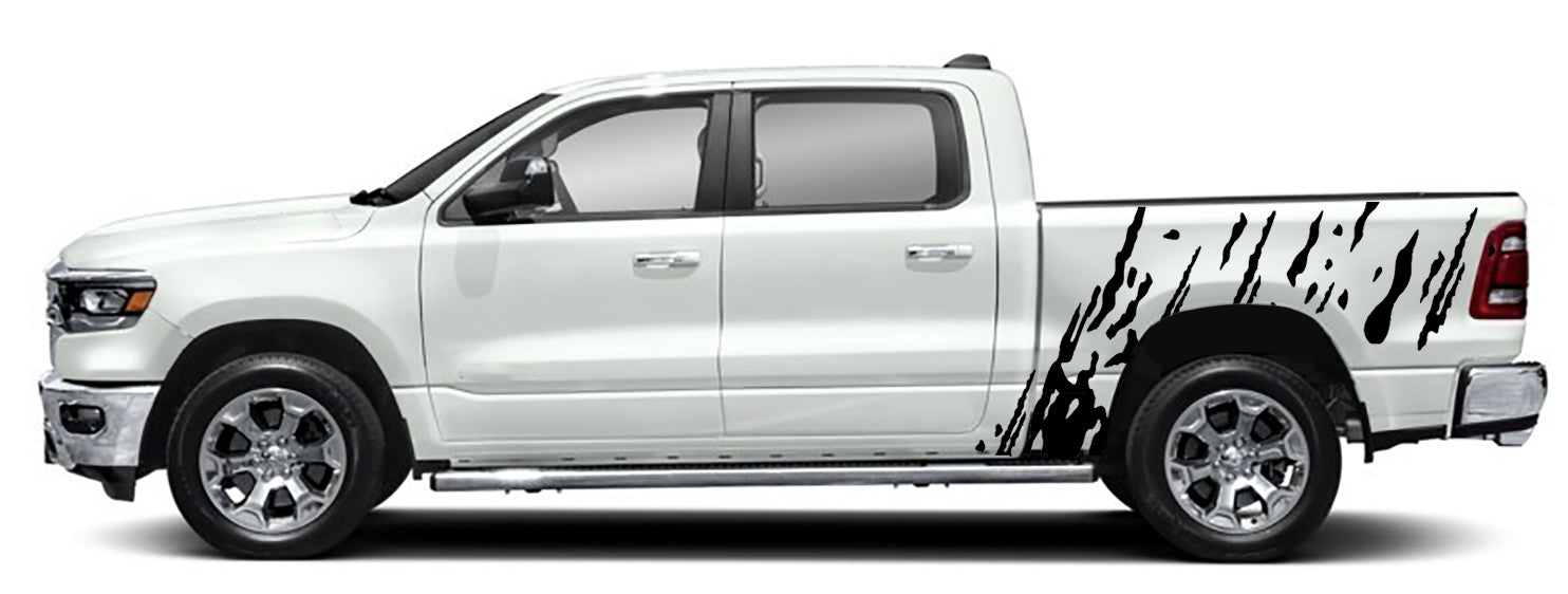 mud splash bed graphics for dodge ram 2018 to 2023 models