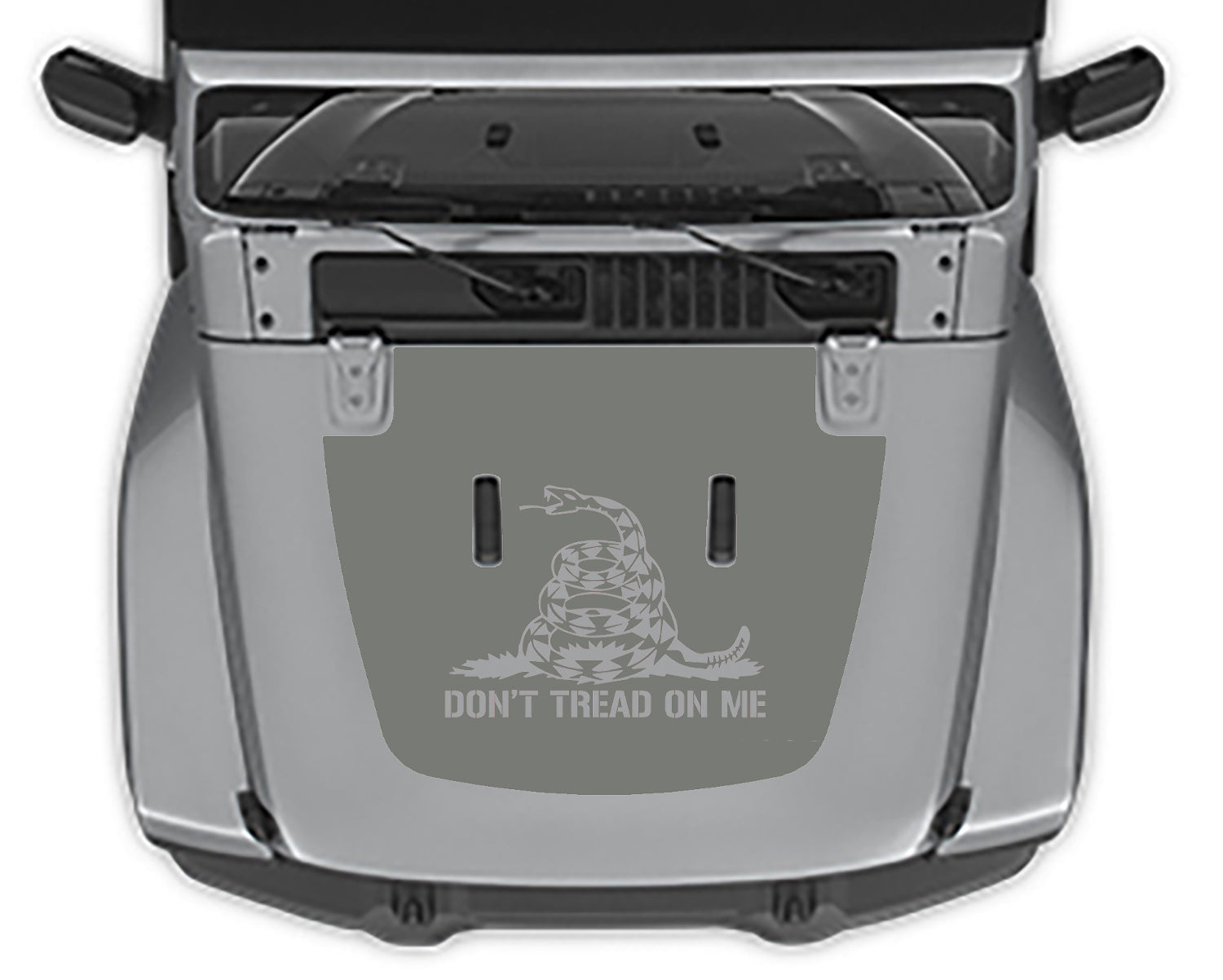 dont tread mon me hood decal for jeep wrangler jl gray