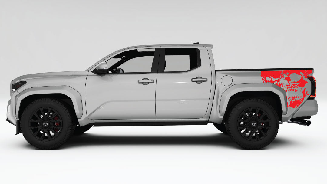 Double Skull Bed Decals Graphics for Toyota Tacoma 4th Gen