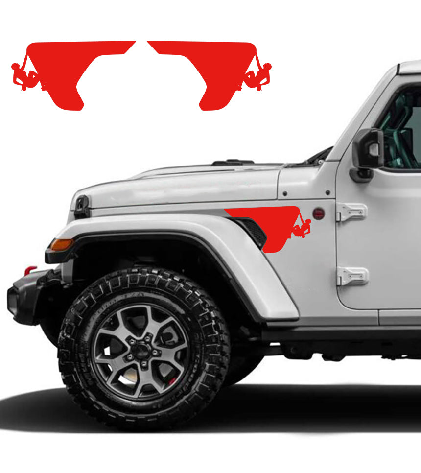 female rock climber fender vent decals for jeep wrangler jl red